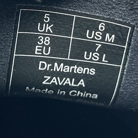 Dr. Martens Zavala Boots Womens 7 Black Lace Up Leather Combat Grunge Shoes - Picture 7 of 9